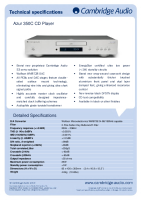 Cambridge Audio Azur 350C - Technical Specificationss 